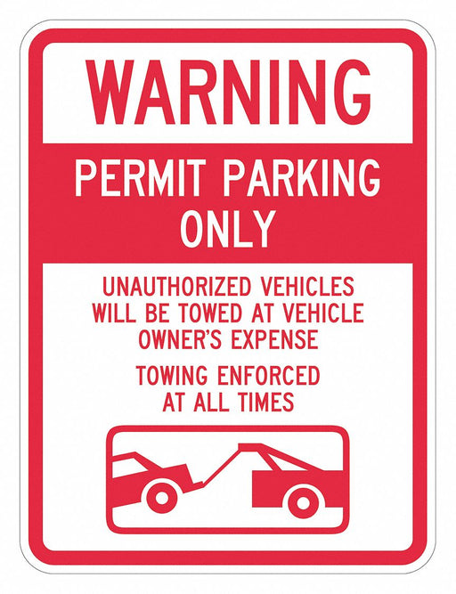Permit Parking Sign 24 x 18 