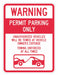 Permit Parking Sign 24 x 18 