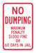 Reflective No Dumping Sign 24x18in Alum
