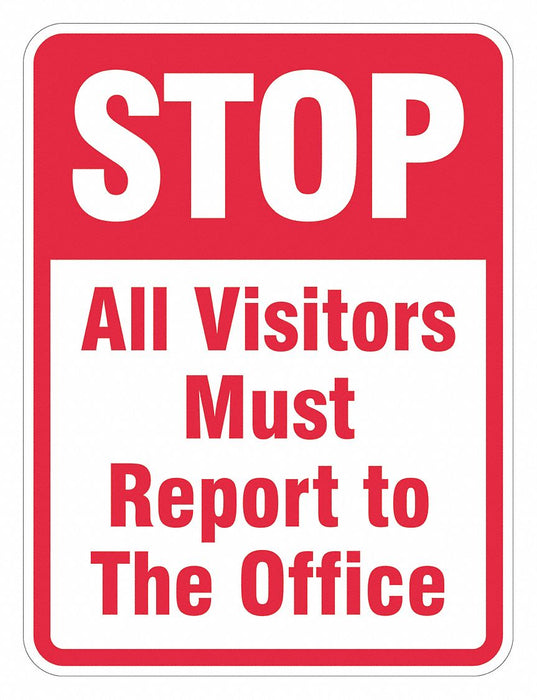 Rflctv Visitors Stop Sign 24x18in Alum