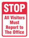 Rflctv Visitors Stop Sign 24x18in Alum