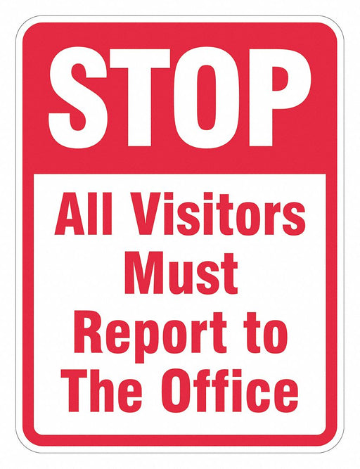 Rflctv Visitors Stop Sign 24x18in Alum