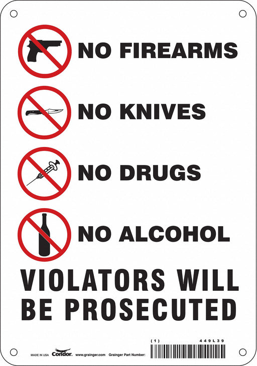 Safety Sign 10 in x 7 in Aluminum