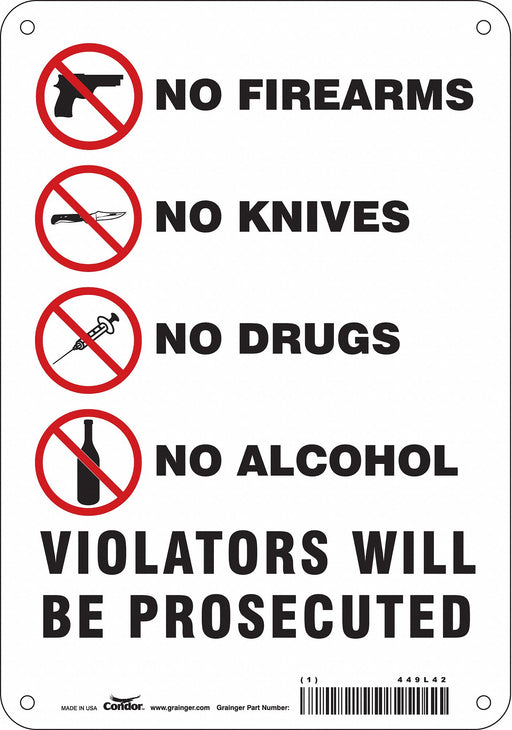 Safety Sign 10 in x 7 in Polyethylene