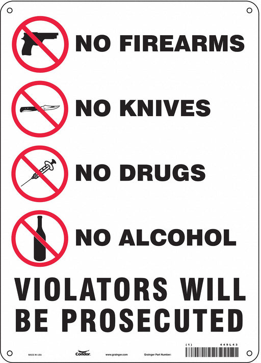 Safety Sign 14 in x 10 in Polyethylene