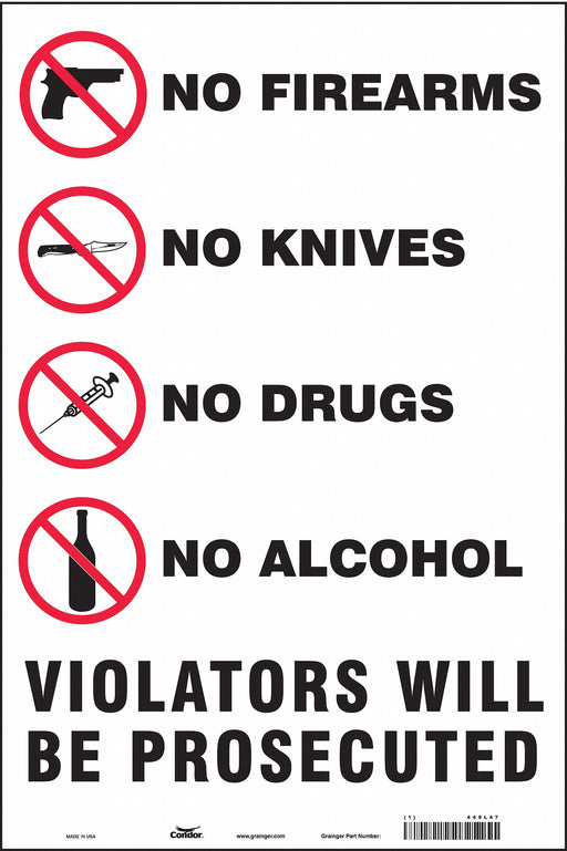 Safety Sign 18 in x 12 in Vinyl