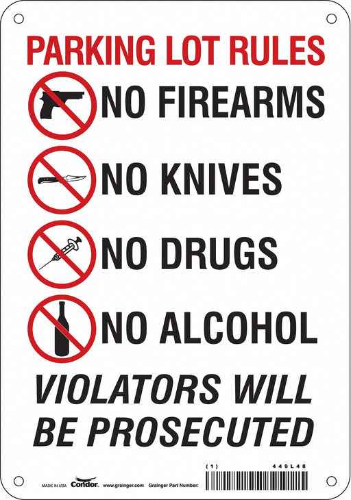 Safety Sign 10 in x 7 in Aluminum