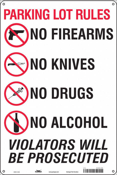Safety Sign 18 in x 12 in Aluminum