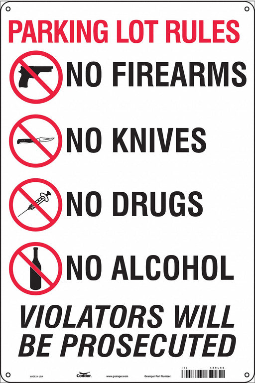 Safety Sign 18 in x 12 in Aluminum