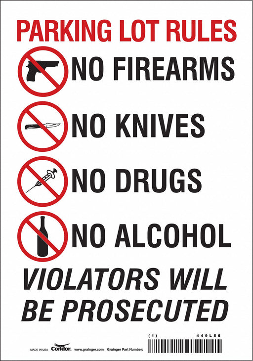 Safety Sign 10 in x 7 in Vinyl