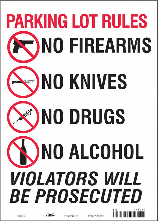 Safety Sign 14 in x 10 in Vinyl