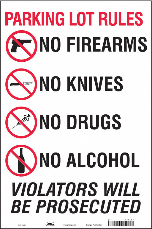 Safety Sign 18 in x 12 in Vinyl