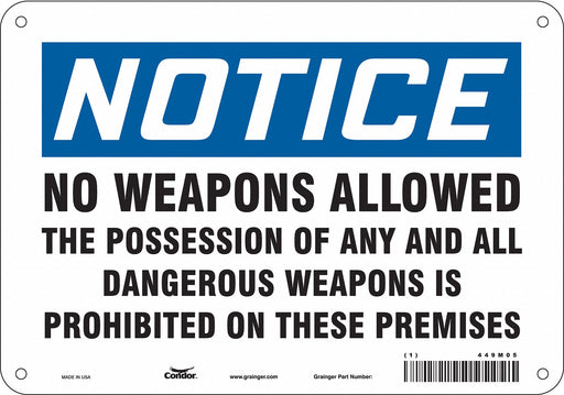 Safety Sign 7 in x 10 in Aluminum