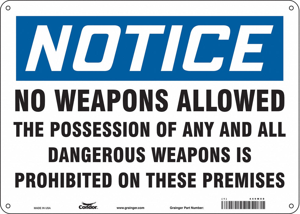 Safety Sign 10 in x 14 in Polyethylene