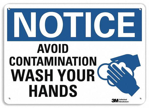 Notice Sign 10 in x 14 in Plastic