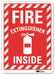 Fire Extinguisher Sign 10inx7in Plastic