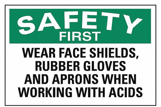 Safety Sign 10 in x 14 in Plastic