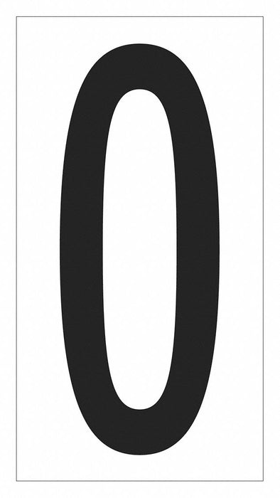 NumberLabel Vinyl 4inH 2-1/8inW PK50