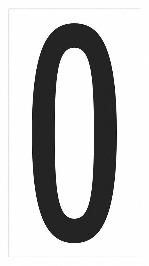 NumberLabel Vinyl 4inH 2-1/8inW PK50