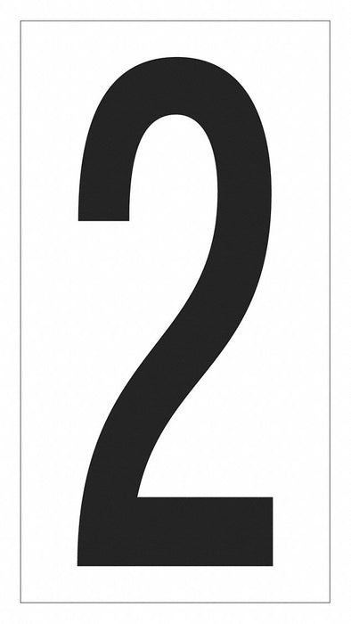 NumberLabel Vinyl 4inH 2-1/8inW PK50