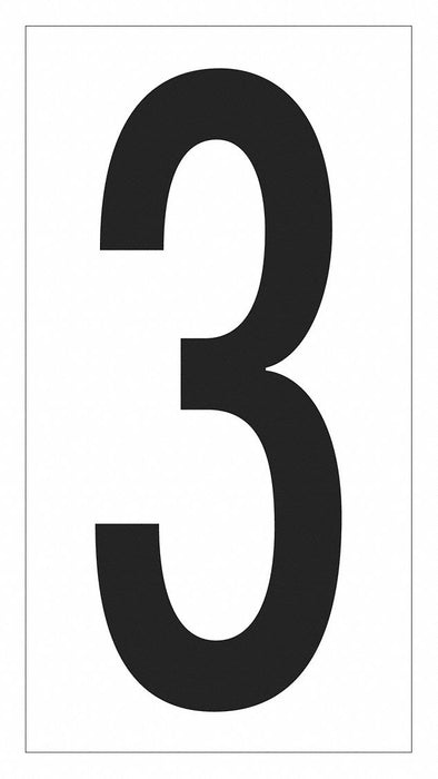 NumberLabel Vinyl 4inH 2-1/8inW PK50