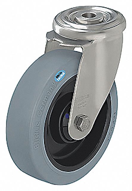 Bolt-Hole Caster 4 7/8 dia Swivel Rubber
