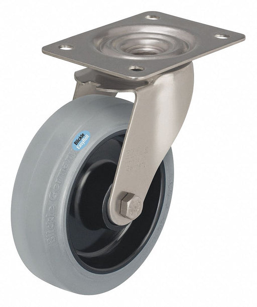 Plate Caster Swivel Rubber 5 7/8 H