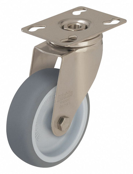 Plate Caster Swivel Rubber 6 5/8 H