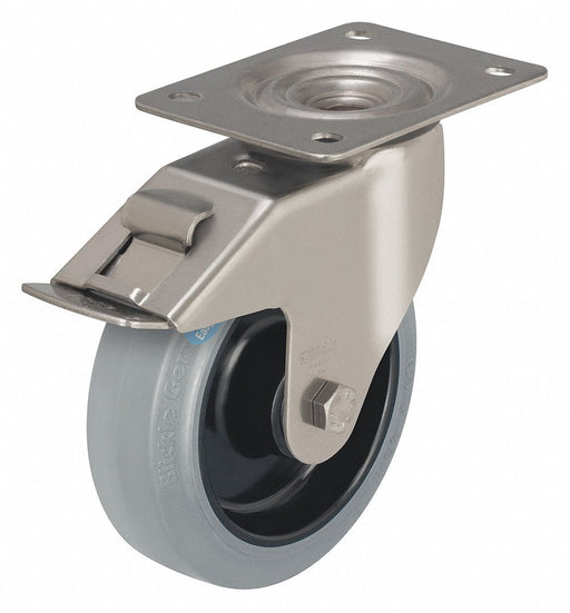 Plate Caster Swivel Rubber 4 15/16 H