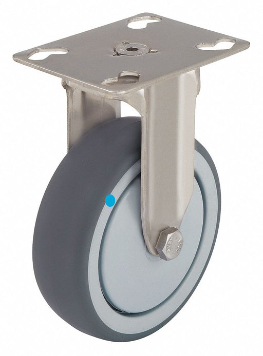 Plate Caster Rigid Rubber 5 3/8 H