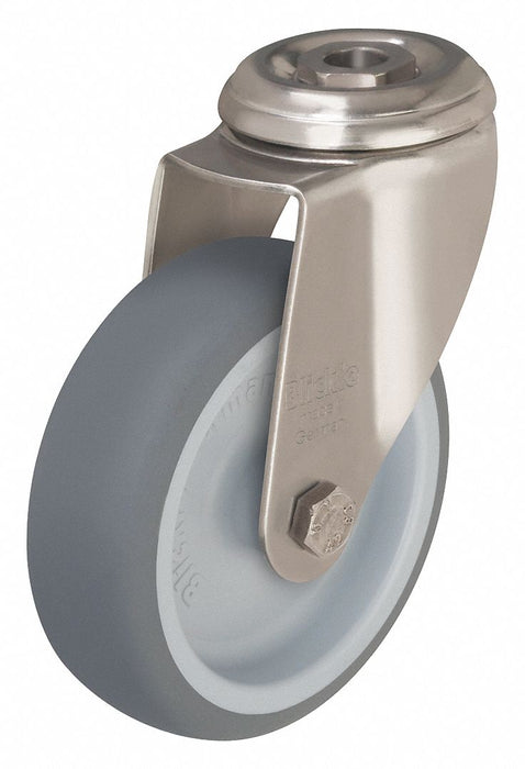 Bolt-Hole Caster 4 7/8 dia Swivel Rubber