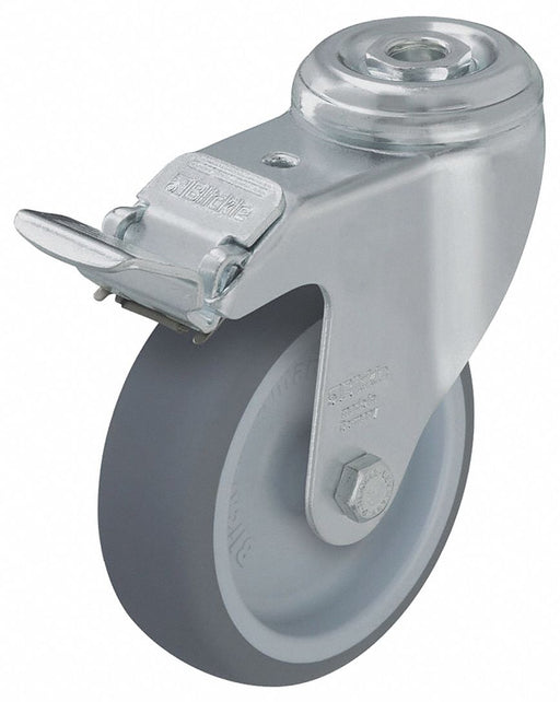 Bolt-Hole Caster 4 7/8 dia Swivel Rubber