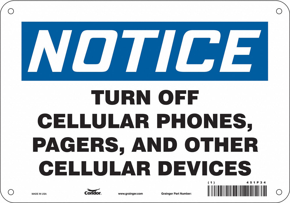 Safety Sign 7 in x 10 in Aluminum