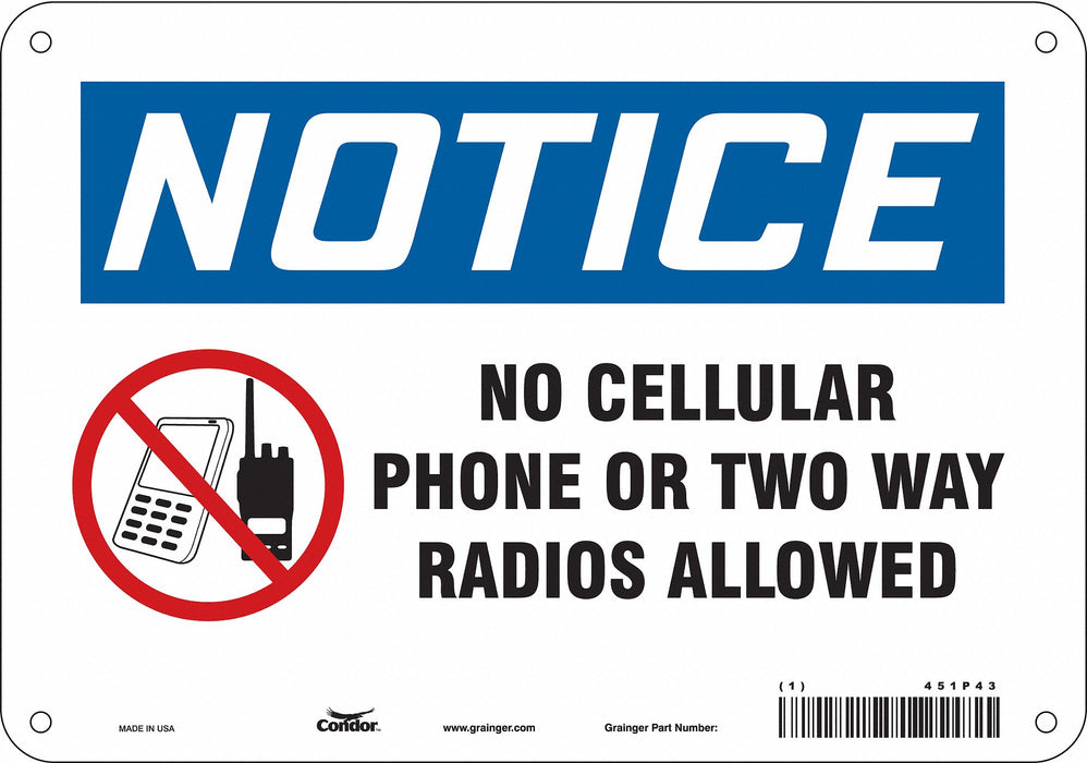 Safety Sign 7 in x 10 in Aluminum