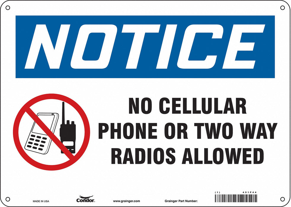 Safety Sign 10 in x 14 in Aluminum