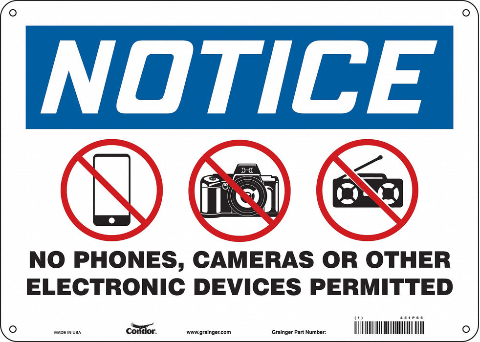 Safety Sign 10 in x 14 in Aluminum