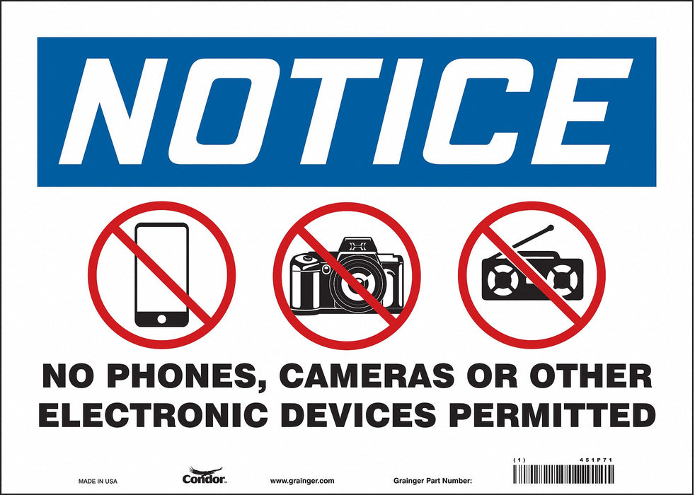 Safety Sign 10 in x 14 in Vinyl
