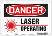 Laser Warning Sign 7 in x 10 in Aluminum