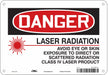 Laser Warning Sign 7 in x 10 in Aluminum
