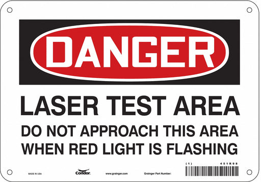 Laser Warning Sign 7 in x 10 in Aluminum