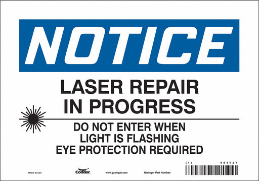 Safety Sign 7 in x 10 in Vinyl