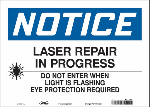 Safety Sign 10 in x 14 in Vinyl