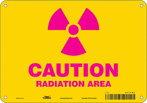 Radiation Safety Sign 7 x 10 Aluminum