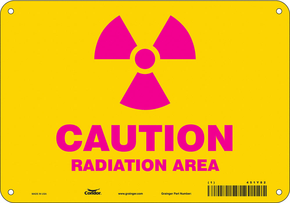 Radiation Safety Sign 7 x 10 Aluminum