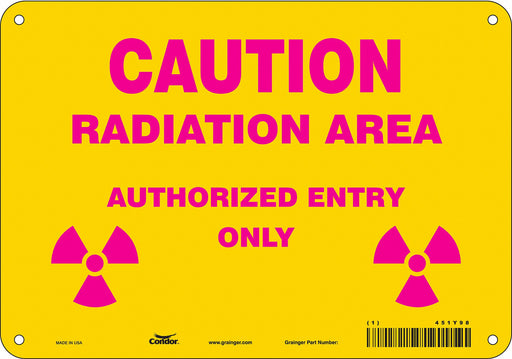 Radiation Safety Sign 7 x 10 Aluminum