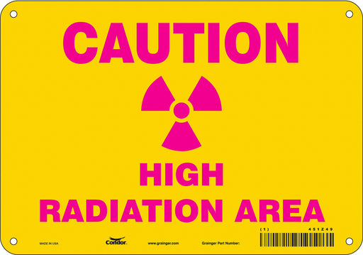 Radiation Safety Sign 7 x 10 Aluminum