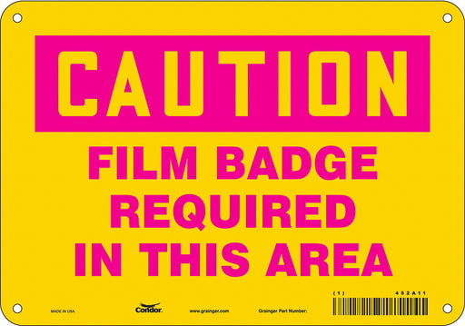 Radiation Safety Sign 7 x 10 Aluminum