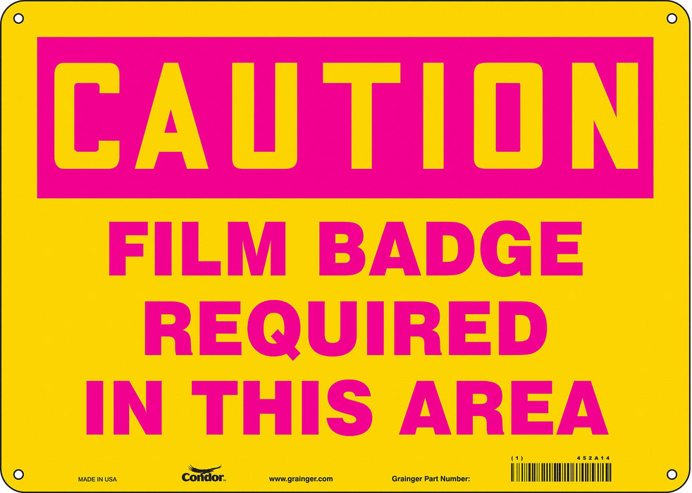 Safety Sign 10 in x 14 in Polyethylene