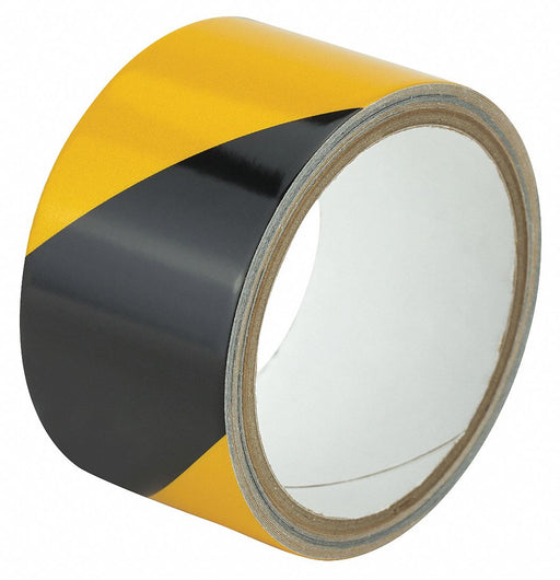 Floor Tape Black/Yellow 2 inx15 ft Roll