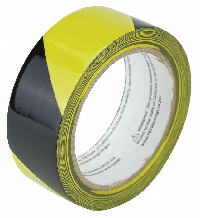 Floor Tape Black/Yellow 1.5inx54 ft Roll